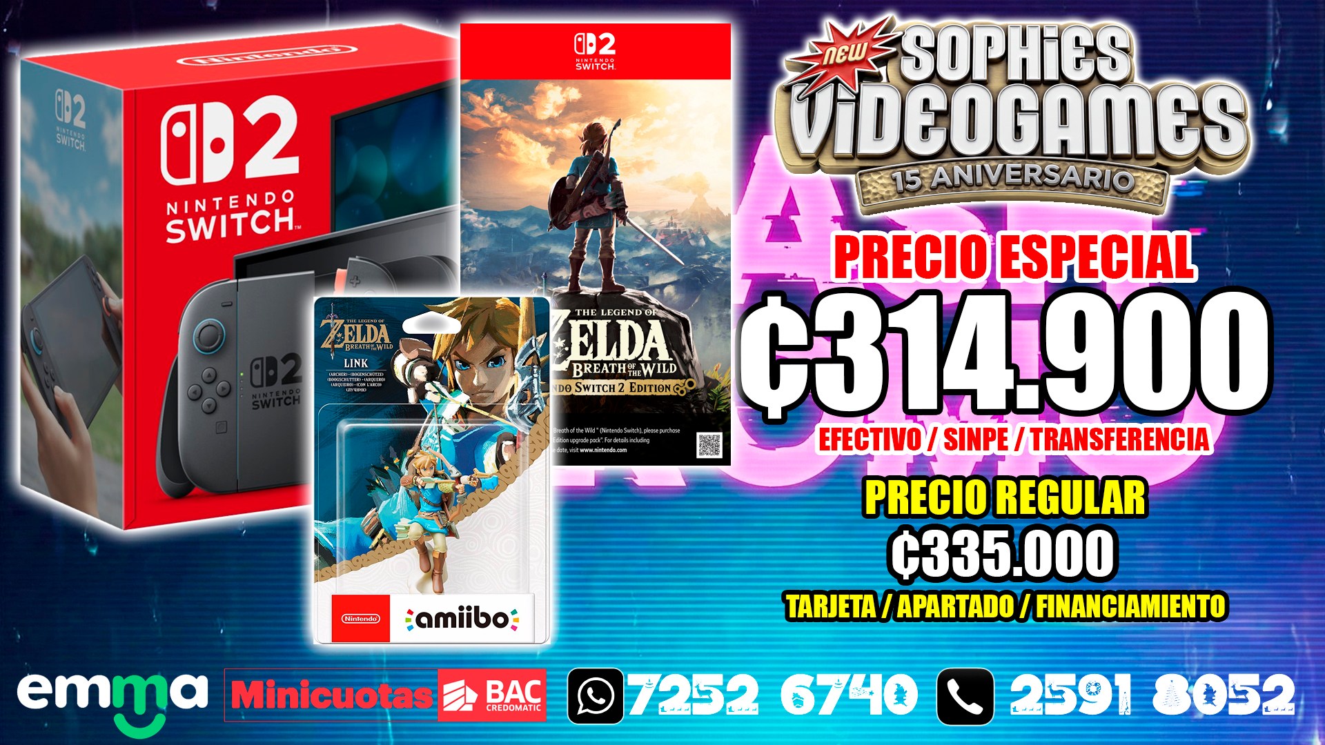 Nintendo Switch 2 + Zelda: Breath of the Wild NS2 Ed. + Amiibo Link